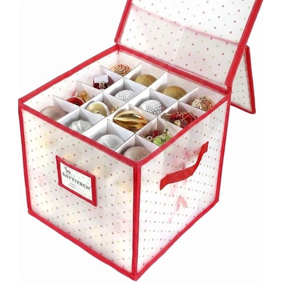 Plastic Christmas Ornament Storage Box 4 Tray Customizable Divider Dust-Proof