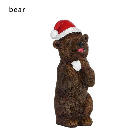 Gift Xmas Tree Santa Claus Snowmen Bear Christmas Miniatures Figurines Desktop Ornament Micro Landscape Doll House BEAR