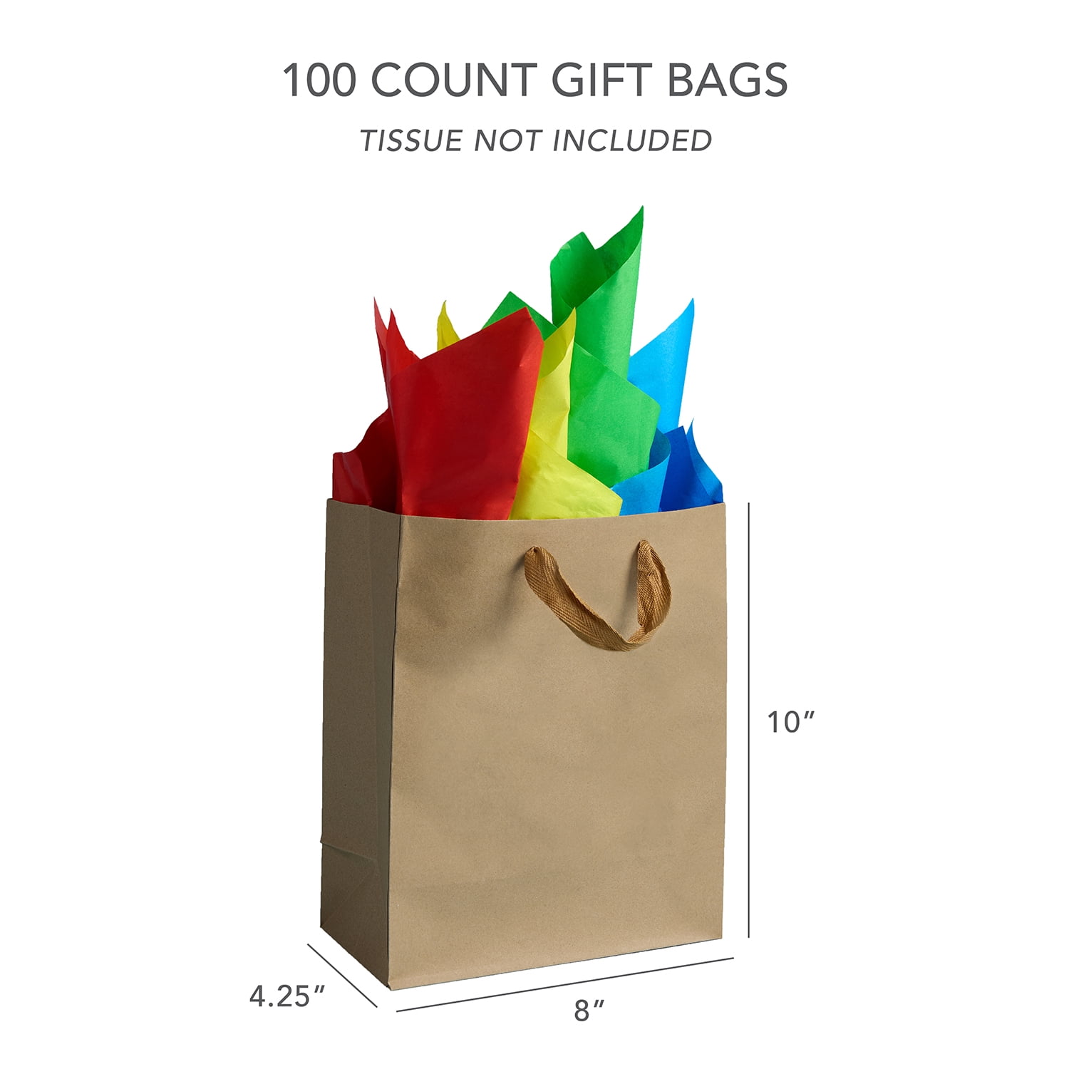 Gift bag 100CT Kraft 8 x 10