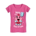thumbnail image 1 of Gift for 2 Year Old Girl 2nd Birthday Funny Cupcake Infant Girls' Fitted T-Shirt 3T Wow pink, 1 of 3