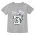 thumbnail image 1 of Gift for 3 Year Old Boy Girl Chill Out Shark 3rd Birthday Toddler Kids T-Shirt 2T Gray, 1 of 5