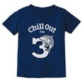 thumbnail image 1 of Gift for 3 Year Old Boy Girl Chill Out Shark 3rd Birthday Toddler Kids T-Shirt 5T Navy, 1 of 5