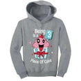 thumbnail image 1 of Gift for 3 Year Old Girl 3rd Birthday Funny Cupcake Toddler Hoodie 2T Gray, 1 of 3