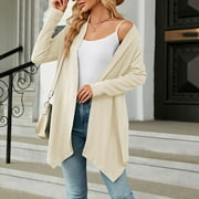 Gift for Adults Ofreoo Women's And Winter Sweater Coat Cardigan Long Sleeve Pocket Blouse Clothing Loose Tops Cardigan Sweaters for Women Lightweight