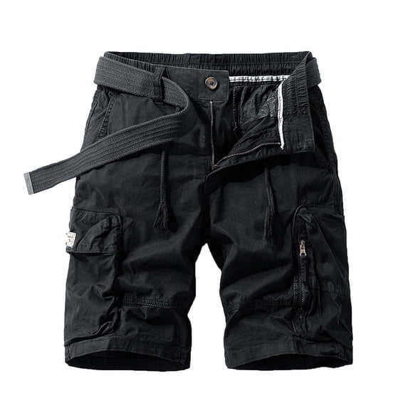 Gift for Adults Swim Trunks Men Swim Trunks Ndbuld Men's Plus Size Cargo Shorts Multi-Pockets Relaxed Summer Beach Shorts Pants Black L