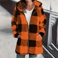 thumbnail image 1 of Gift for Adults Women Faux Fur Fleece Lightweight Jacket Fashion Womens Warm Faux Coat Jacket Winter Zipper Solid Long Sleeve Outerwear Orange M, 1 of 6
