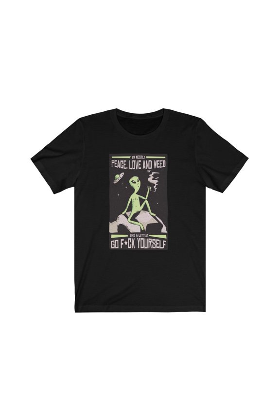 Gift for Alien UFO Fan Alien Smoking UFO TShirt