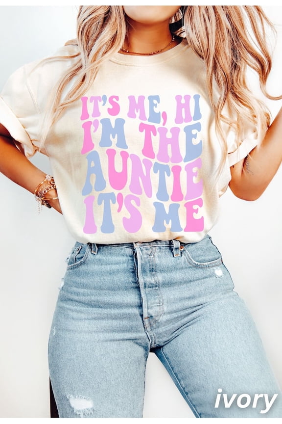 Gift for Aunt, Funny Aunt Shirt, Its Me Hi Im the Auntie, Pregnancy Announcement for Aunt, Retro Aunt Shirt, Eras Aunt Shirt