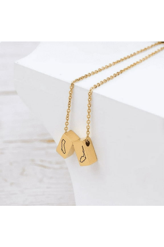 Gift for Best Friend - State Necklace - Personalized Long Distance State Necklace Gift - Long Distance Relationship Necklace - Sister Gift