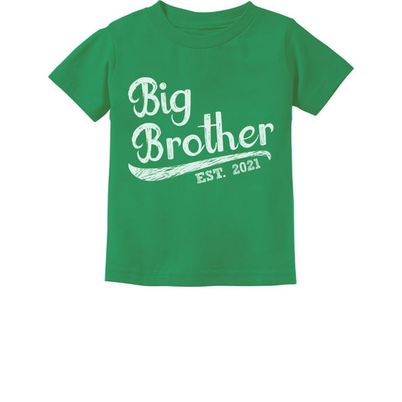 Gift for Big Brother 2021 Siblings Boys Infant Kids T-Shirt 24M Green