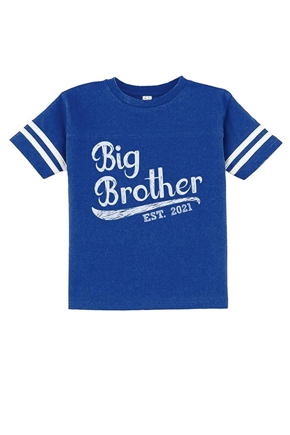 Gift for Big Brother 2021 Siblings Boys Toddler Jersey T-Shirt 2T Blue