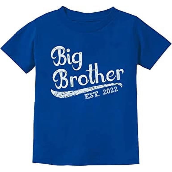 Gift for Big Brother 2021 or 2022 Siblings Boys Youth Kids T-Shirt X-Small Blue