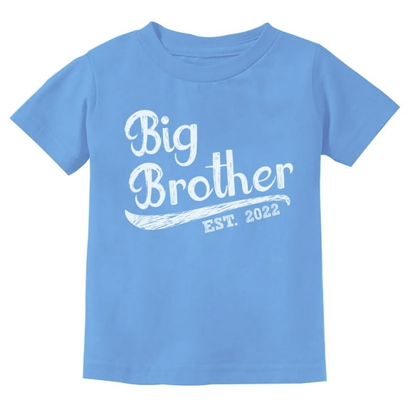 Gift for Big Brother 2022 Siblings Boys Toddler Kids T-Shirt 2T California Blue