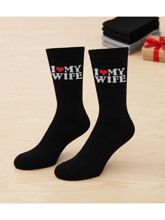Gift for Boyfriend I Love My Girlfriend Socks Valentines Birthday Anniversary Christmas Gifts for Boyfriend Husband