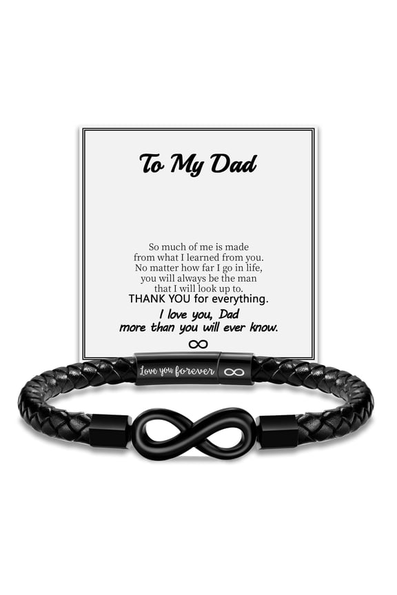 Gift for Dad Men Bracelet for Men Dad Husband Boyfriend Son Grandson Brother Nephew Uncle Brown Braided Leather