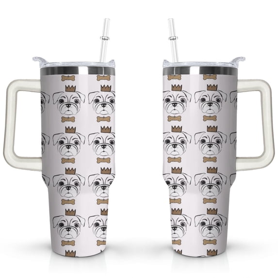 Gift for Dog Lovers Cute Dog Tumbler for Women - 40oz Dog Tumblers with Handle Straw and Lid Tumbler Cup Travel Coffee Mug