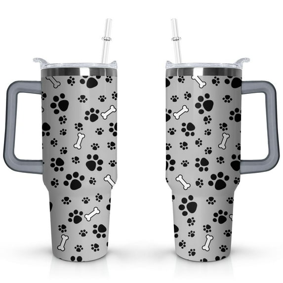 Gift for Dog Lovers Cute Dog Tumbler for Women - 40oz Dog Tumblers with Handle Straw and Lid Tumbler Cup Travel Coffee Mug