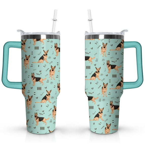Gift for Dog Lovers Cute Dog Tumbler for Women - 40oz Dog Tumblers with Handle Straw and Lid Tumbler Cup Travel Coffee Mug