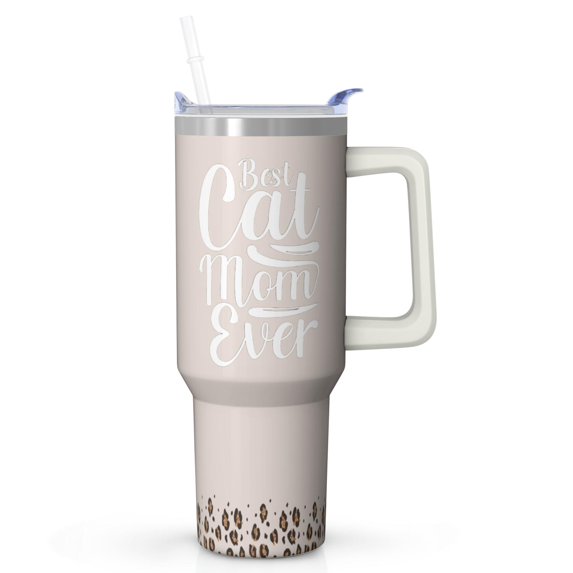 Gift for Fantastic Mom - 40 Oz Tumbler with Straw - Double Wall Insulated Cup - Mother's Day Birthday Christmas Gift