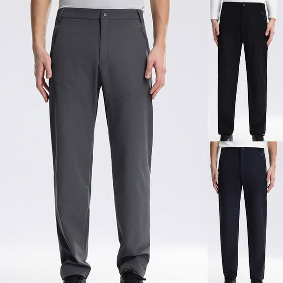 Gift for Father's Day Summer Fashion Pants for Men Trendy 2025 Casual Outdoor Breathable Solid Color Zipper Pocket Straight Leg Sports Up to 65% off!