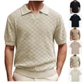 thumbnail image 1 of Gift for Father's Day Summer Fashion Plus Size Mens Shirts Trendy Clothes 2025 Casual Solid Color Chort Sleeved Zipper Lapel Up to 65% off!, 1 of 8