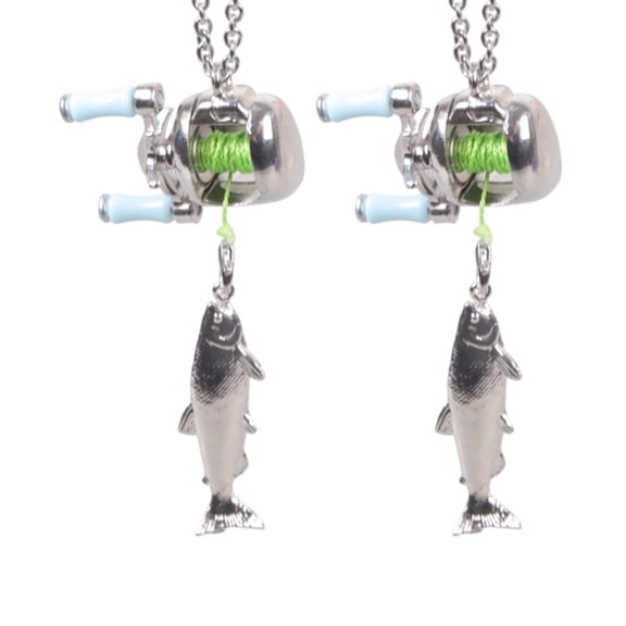 Gift for Fishermen Miniature Fishing Reel with Realistic Detail Pendant Necklace