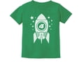 thumbnail image 1 of Gift for Four Year Old 4th Birthday Space Rocket Toddler/Infant Kids T-Shirt 18M Green, 1 of 3