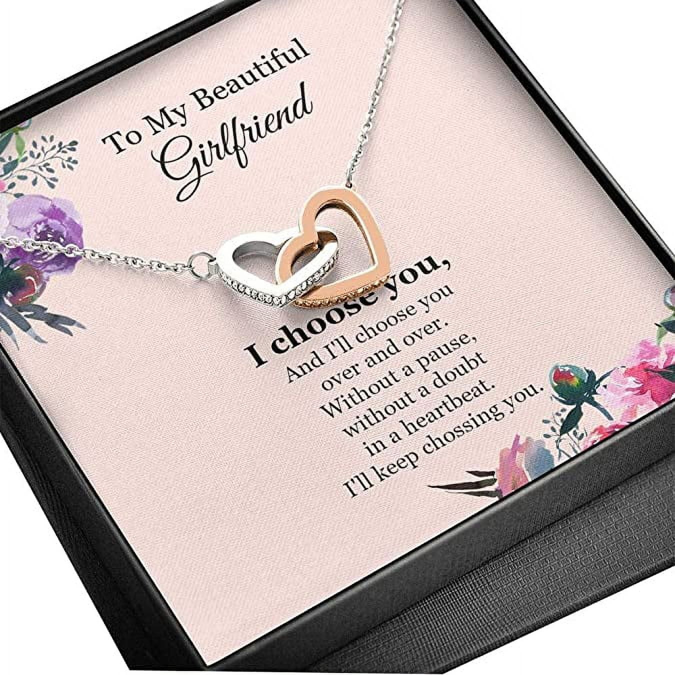 To My Beautiful Girlfriend Necklace Interlocking Hearts Necklace Girlfriend  Gift Gift For Her Doristino Awesome Necklace