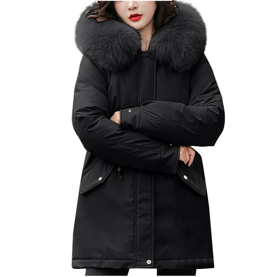 Gift for Girls Ofreoo Fashion Women's Casual Comfortable Long Sleeve Button Pocket Zipper Blouse Top Coat Parkas Winter Jackets for Women