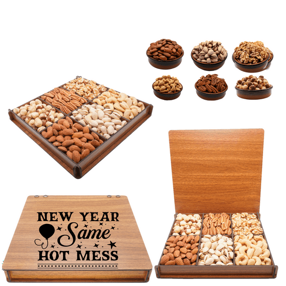 Gift for Happy New Years 2025, Gourmet Tray, Food Basket Sets, Mixed Nuts, Secret Garden's, Boxes