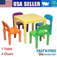 thumbnail image 1 of Gift for KIDS Kids Table and Chair Set 5 Piece Plastic Play Activity Set Toddler Stackable Furniture, Multicolor, 1 of 6