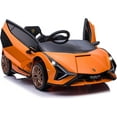 thumbnail image 1 of Gift for Kid! 2V Electric Ride On Car for Kids, Licensed Lamborghini Sian Powered Motorized Vehicles w/ Parent Remote Control, LED Lights Horn, 1 of 7