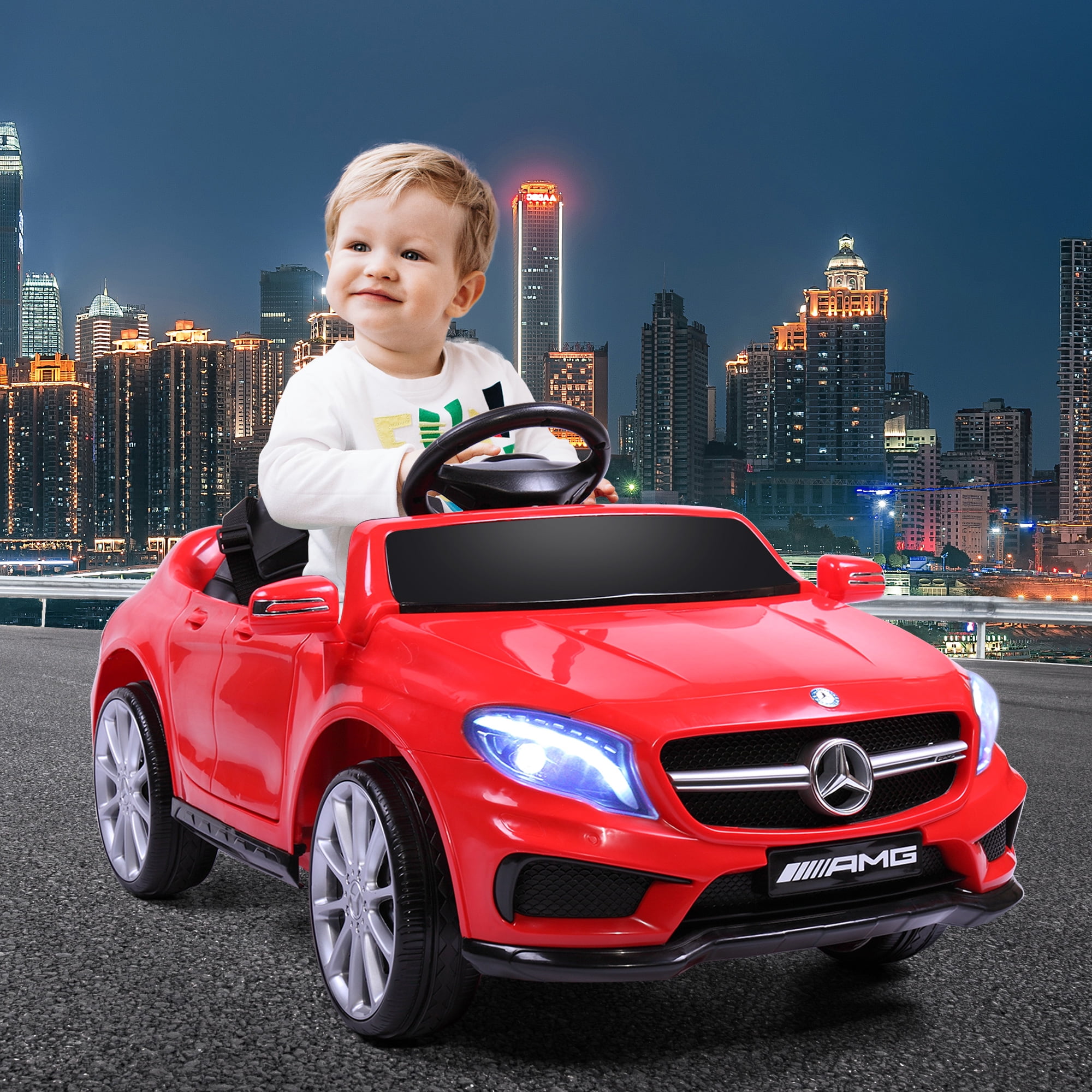 Gift for Kid Kids Ride on Car for Kids w Remote Control 6V Licensed AMG GTR Powered Electric Vehicle w LED Lights MP3 Music Horn for Children 3 8 Walmart