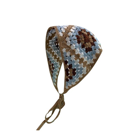 Gift for Kids Matoen Sweet and Lovely Headband Hand Crocheted Hollow Three Corner Scarf for Parties, Trips, and Picnics