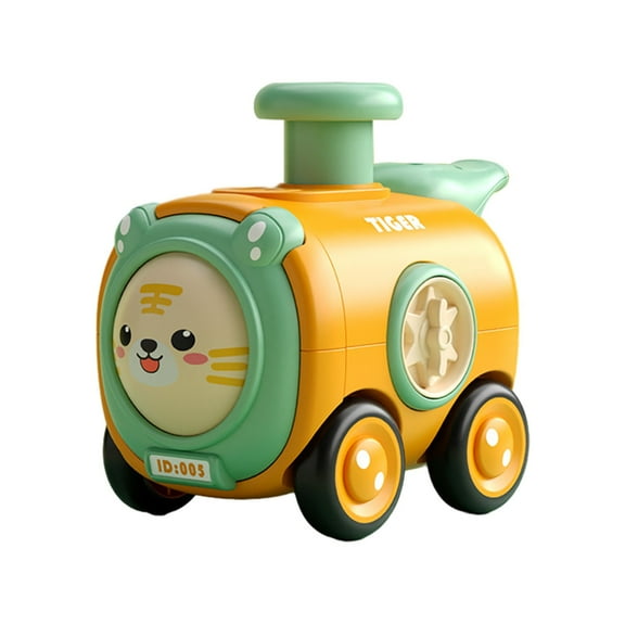Gift for Kids Matoen Toy Car Press Change Face with Whistle Small Train Drop Car Boy Parent-child Interaction Gift (Orange)