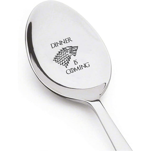 Gift for Men / Chirstmas / Birthday Gift for Son Husband Brother - Dinner is Coming Engraved Spoon Gift Men Women