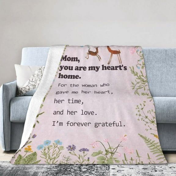 Gift for Mom，Mom Blanket ，Pink Blanket for Mom，Mom Birthday Gifts ，Greatest Mom Gift,Personalized Blanket for Mom for a New Mom Birthday 50x40