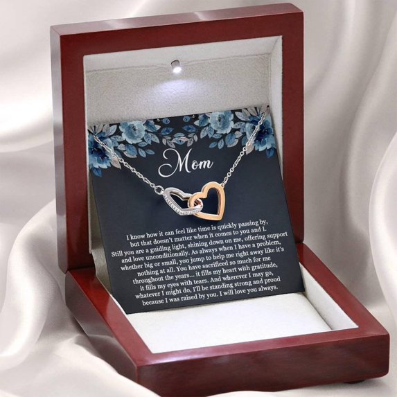 Gift for Mom Mother Daughter Necklace - Valentine Gift for Mom with Meaningful Message Card Inside