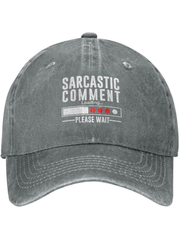 Gift for Sarcastic Comment Loading Please Wait Funny Hat for Men Women Fun Humor Baseball Cap Black Snapback Hat