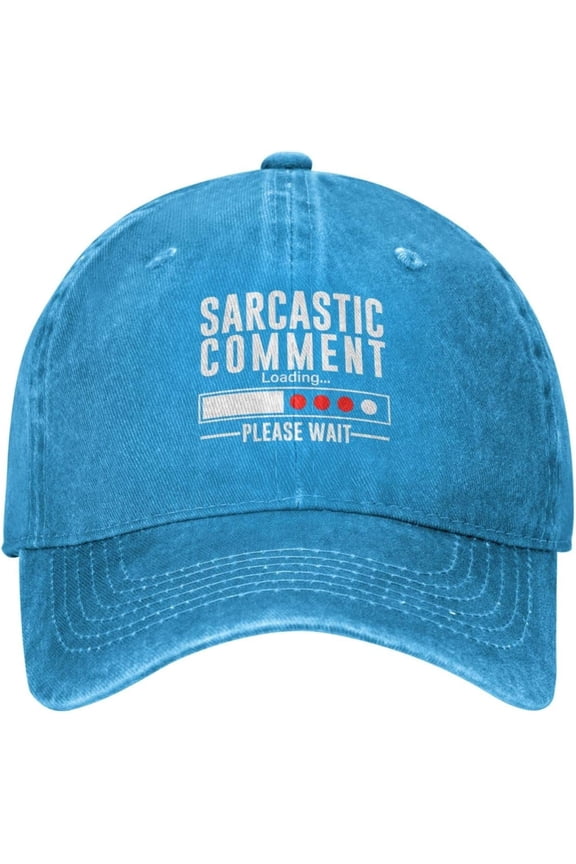 Gift for Sarcastic Comment Loading Please Wait Funny Hat for Men Women Fun Humor Baseball Cap Black Snapback Hat