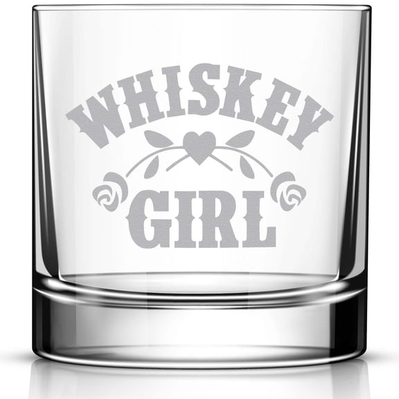 Gift for Whiskey Drinkers, Engraved Whiskey Glass for Women, Rocks Glass for Wife, 11oz Old Fashioned Cocktail Whiskey Girl Glass