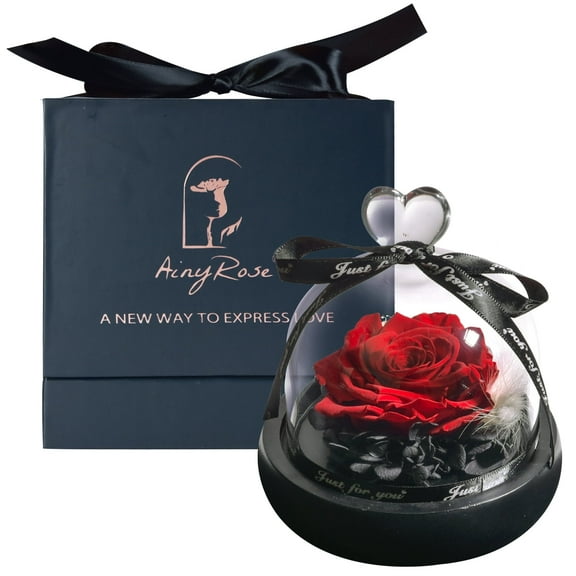 Gift for Women Forever Preserved Real Rose in Glass Dome Gift for Valentine's Day Mother's Day Christmas Anniversary Birthday