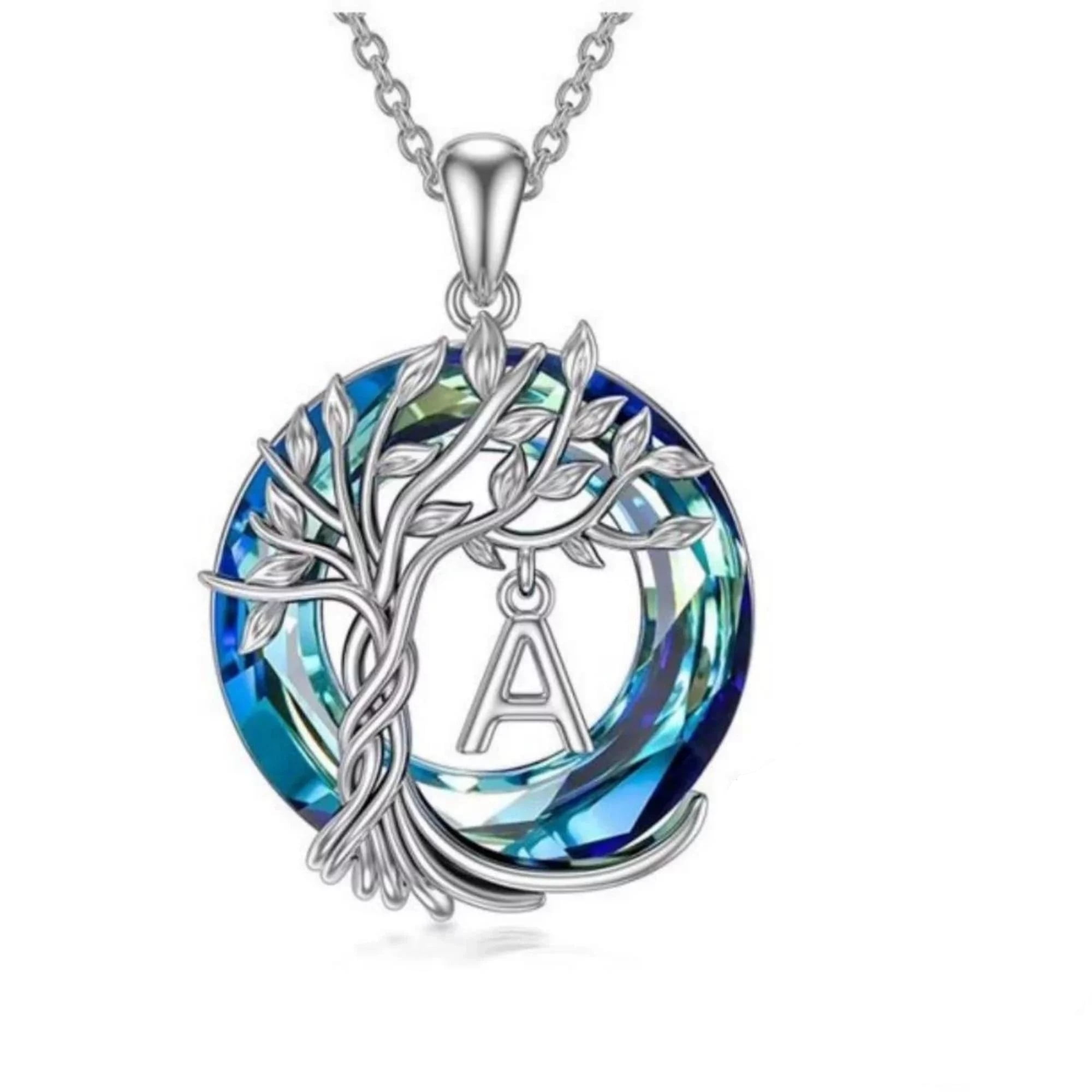 HESHPAWS Tree of Life Necklace for Women with Initial Letter Jewelry Anniversary A-Z English alphabet necklace Jewelry Gifts
