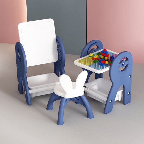 Gift For kids! 2 in 1 Kids Table & Chair, Painting Board with Storage, Children Activity Table Set for Drawing Reading Art/Kids Table and Chair Set, Drawing Board Writing Desk Toddlers Play Build
