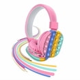thumbnail image 1 of Gift For kids! Bluetooth Headphones Wireless for Girls Women Men Fidget Bubbles Cute Wireless Gaming Headset Over Ear Build in Microphone for Smartphone Tablet PC, Pink, 1 of 6