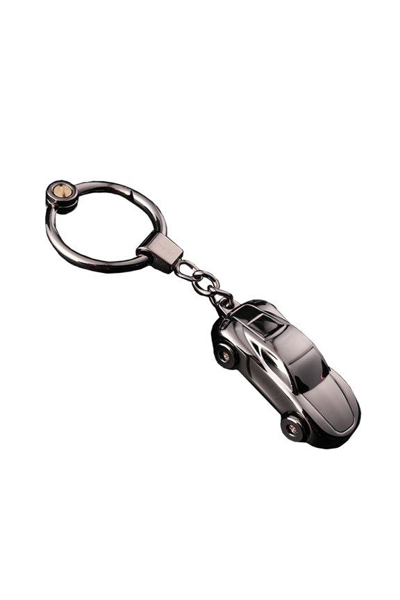 HE. Gift set Creative Key Chain Car Keychain Flashlight with 2 Modes LED Lights 2 in 1 Car Key Chain Ring for Office (Blue)