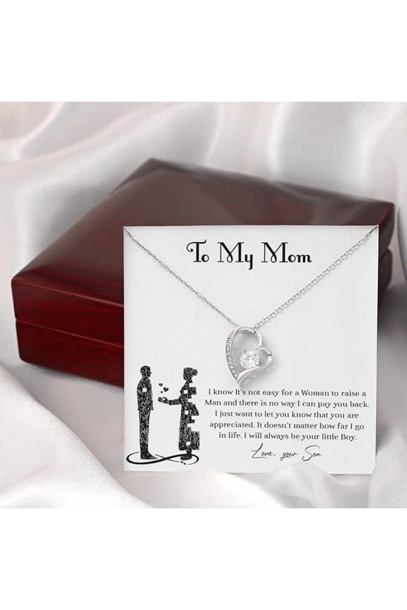 Gift to Mom from Son – I Love You Necklace, Sentimental Birthday Gift for Mom from Son, Unique Moms Birthday Gift Ideas Luxury Box