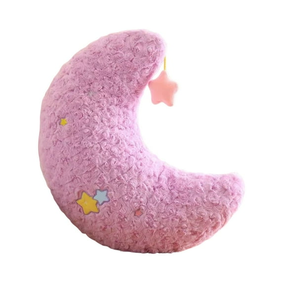 Gift toys Cute Moon-Shaped Plush Pillow Doll, Soft Stuffed Toy With Star Decorations, Perfect Gift For Christmas Holidays Birthdays