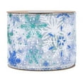 thumbnail image 1 of Gift wrap ribbons, 10 Yards Organza Ribbon Snowflake Wired Sheer Glitter Ribbon Christmas Wired Ribbon Snowflake Organza Sheer Glitter Ribbon for Xmas Tree, Wreath, Party Decoration, Gift Wrapp.（blue）, 1 of 4