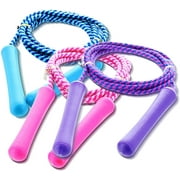 GiftExpress Adjustable Size Colorful Jump Rope for Kids and Teens - Outdoor Indoor Fun Games Skipping Rope Exercise Fitness Activity and Party Favor 3 Packs